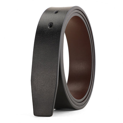 Cross-Border Headless Pin Buckle Belt Men's Genuine Leather Belt Men's High-End Niche Light Luxury Men's Accessories Wholesale New Style