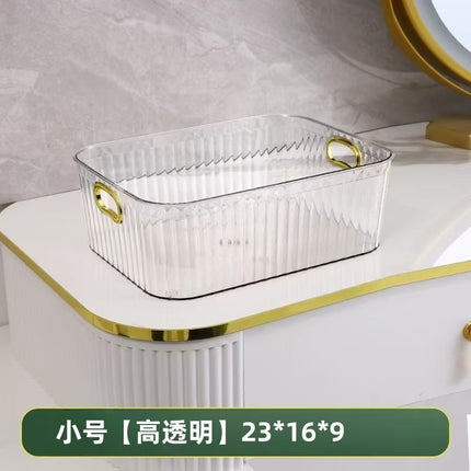 Pet Light Luxury Mirror Cabinet Storage Box Desktop Cosmetics Storage Rack Cabinet Sundry Organizer Compartment Drawer Storage