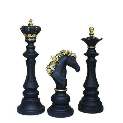 Creative home decoration chess resin decoration window home decoration black white chess ornaments