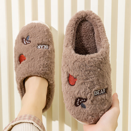 Cixi Cotton Slippers for Women, Spring, Autumn and Winter Home Use, Indoor Non-Slip Couple Home Warm Winter Plush Men's Slippers