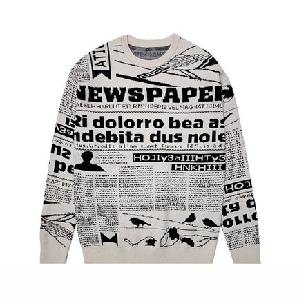 Internet Celebrity Fashion Knitwear Men's Korean Style Youthful Trendyy Personalized Pattern Knitwear Autumn and Winter Comfortable Knitwear