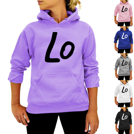 Ebay/wish Amazon Foreign Trade Cross-border LO Letter Printing Hooded Wear Autumn and Winter European and American Women's Jacket