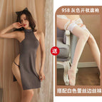 Grey + white lace stockings / All yards