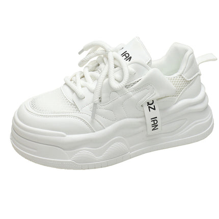 2024 Spring and Summer New Women's Shoes All-match Sports Casual Shoes Thick Sole Increased Platform Shoes Breathable Mesh Top Fashion Board Shoes