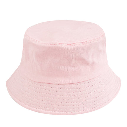 Cross-border pure cotton fisherman hat wholesale Japanese solid color face small bucket hat men's and women's light plate basin hat embroidered logo
