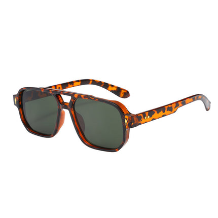 European and American New Style Square Fashion Double Bridge Sunglasses Men's Cross-Border Retro Casual Driving Glasses Anti-Violet Rays