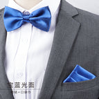 Sparkling blue bow tie + pocket towel