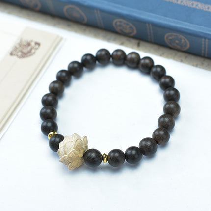 Shen Guibao Chen Xiang 8mm Double Ring Half Bracelet Barrel Bead Bracelet Five Sutra String Beads Niche Wen Play Jewelry Wholesale