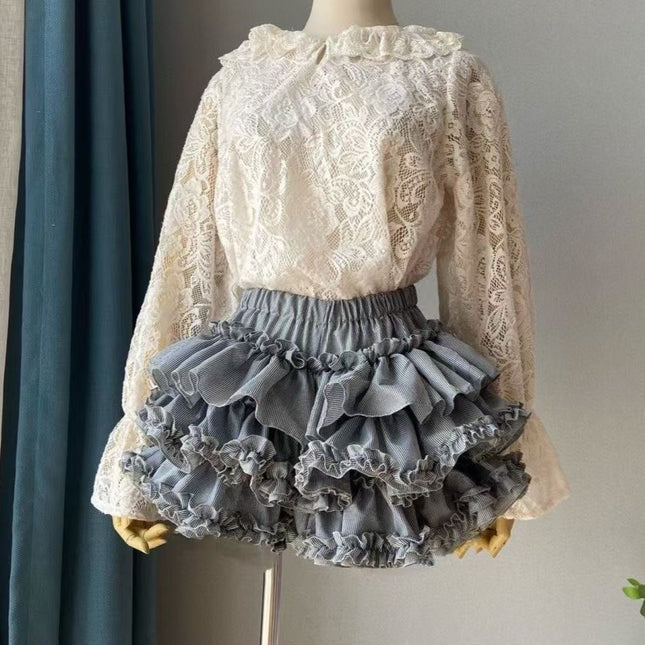 Plaid Pants Culottes Lolita Pumpkin Cake Leggings Anti-Exposure Jk Tutu Skirt Lolita