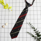 Dark blue parallel bars small crown tie