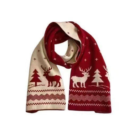 Korean Ins Retro Warm Scarf Winter New Scarf Versatile Casual Neck Cover Cold-Proof Knitted Popular Scarf