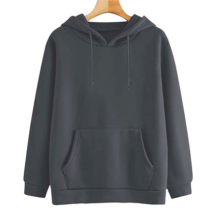 Aliexpress European and American Cross-Border Autumn New Products in Stock Off-Shoulder Hooded Warm Sweatshirt Pure Color Simple Without Printing