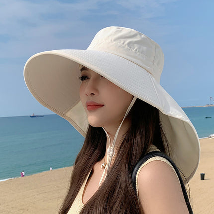 Women's Summer Brim Shawl Hat Thin Cycling Fisherman Hat Women's Face Covering Neck Protection Sun Protection Hat Anti-Uv Breathable Hat