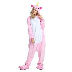 Mixed batch autumn and winter flannel adult cartoon conjoined animal pajamas red dinosaur home clothes toilet thickened wholesale