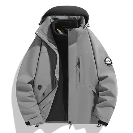 New Outdoor Three-In-One Jacket with Removable Liner, Thickened, Warm, Windproof and Waterproof Mountaineering Jacket for Men
