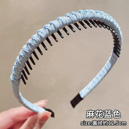 New Toothed Headband for Women, Popular on Social Media, Suitable for Forehead Bangs and Stray Hair, Non-Slip, Fluffy, and Designed for Washing Face
