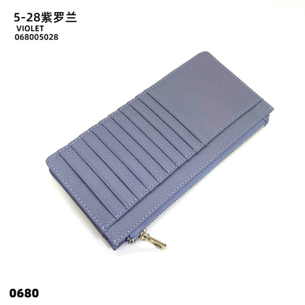 Women's Genuine Leather Fashion Long Zipper Mobile Phone Wallet High-grade Cowhide Men's Large Capacity Card Bag Two-in-One in stock