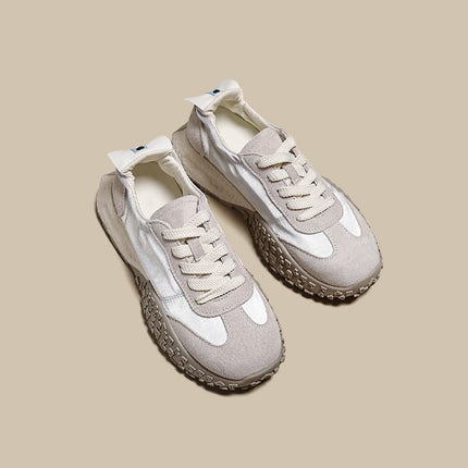 Genuine Leather Retro German Training Shoes for Women 2025 New Spring and Summer Thin Breathable Ballet Forrest Gump Shoes Yellow Casual Sports Shoes