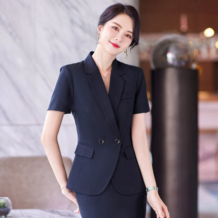 This summer new short-sleeved suit Korean temperament hotel jewelry store shopping guide overalls professional suit women