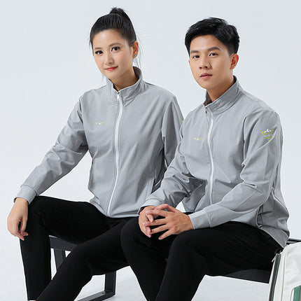 New Badminton Uniform Jacket Black and White Suit Men's and Women's Long-Sleeved Volleyball Uniform Table Tennis Uniform Competition Training Uniform