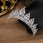 Silver leaf water drop crown