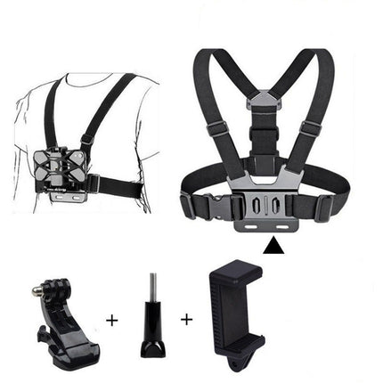 Head-mounted mobile phone fixed bracket riding first-person perspective shooting bracket sports camera motorcycle riding chest strap