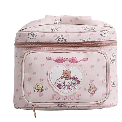 Mikko Joint 2024 New Ins Cosmetic Bag Storage Bag Large Capacity Cute Bear Anime Square Handbag