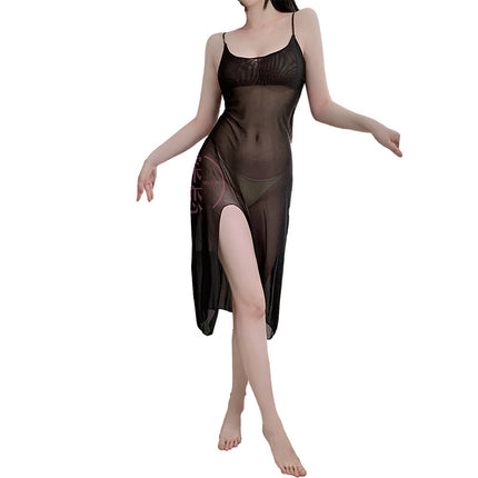 Sexy Nightdress Pure Desire Lace Transparent dress Pink Sling Sexy Underwear Role Abstinence Temptation