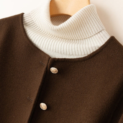 Wool Double-Sided Tweed Coat Commuter Elegant Women's Autumn and Winter New Style Small Fashionable Fragrant Style Celebrity Coat