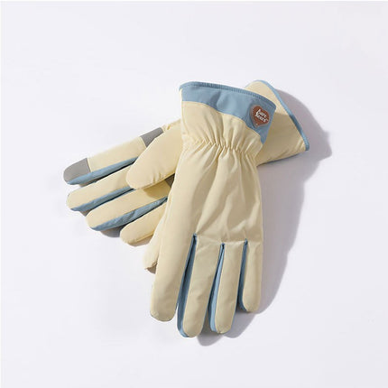 Winter Warm Gloves Female Students Thick Cotton Touch Screen Down Gloves Cycling Cold-proof Windproof fleece-lined Ski Gloves