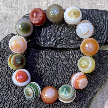 Natural Xinjiang Gobi Stone Alashan Stone Silk Eye Stone Bracelet Agate Original Stone Bracelet Wholesale