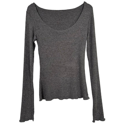 South Korea Dongdaemun new hand a recommend ~ sexy big U-neck stretch figure long sleeve bottoming shirt