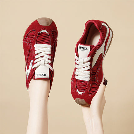 (Out-Of-Stock Items Not Restocked) Genuine Leather German Training Shoes for Women, Autumn Sports Shoes, Flat Running Shoes, Lace-Up Casual Shoes