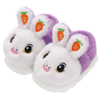 Winter Children's Cotton Slippers Girls' Princess Non-slip Warm Parent-child Large Small and Medium-sized Children's Baby Toddler Bag with Cotton Shoes Winter
