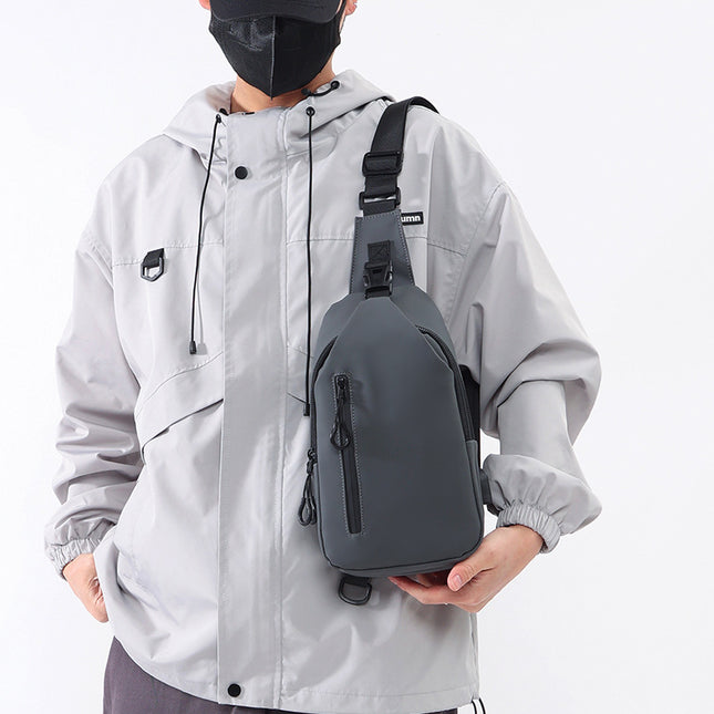 Chest Bag Men's Shoulder Crossbody Bag Simple Casual Trendy Multi-function Shoulder Bag Men's Bag Small Backpack Fashionable Chest Bag