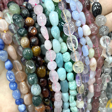 8-10mm natural stone loose beads amethyst agate straight hole gravel diy jewelry accessories amorphous beads