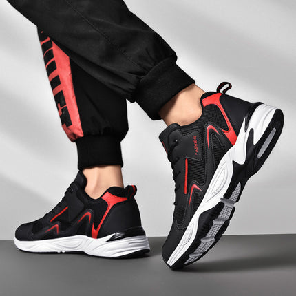 Breathable Mesh Sneakers Trendy Men's Shoes Size 47-48 Dad Shoes White Versatile Men's Sneakers