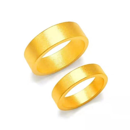 Ancient law inheritance flat-bottomed ring sand gold lovers pair ring matte plain men's and women's classic plain ring ring bracelet wholesale