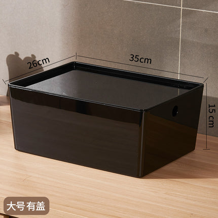 Household black PET storage box sundry basket dormitory storage kitchen multi-function basket finishing storage wholesale
