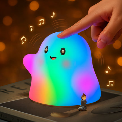 Halloween Little Ghost Night Light Silicone Tap Lamp Small Bedside Lamp Atmosphere Lamp Wholesale Holiday Atmosphere Lamp