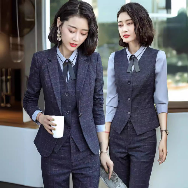 Professional Suit for Women 2024 New Plaid Formal Suit for Women, Small Suit, Fashionable Elegant, Business Elegant Suit for Women