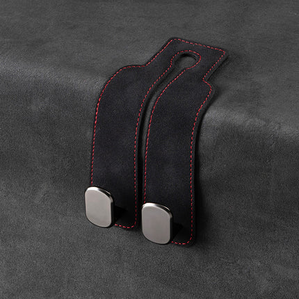 Car rear seat storage small hook turned leather zinc alloy ABS car double hook