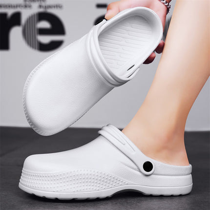 Cross-Border Large Size Non-Slip Rubber Bottom Waterproof and Oil-Proof Chef Shoes Comfortable Couple Toe-Toe Outer Wear Garden Shoes Wholesale