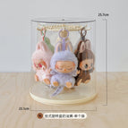 Cream yellow single pack [hanging rotating labubu display box] ready to use without installation