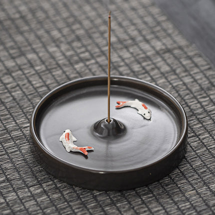 New creative thread incense holder incense tray Candlestick indoor incense burner ceramic home decoration plate incense agarwood sandalwood