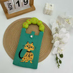 Alphabet cat green