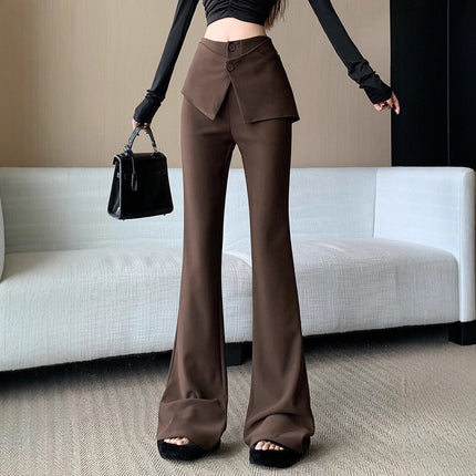 American-Style Spicy Girl Detachable Butt Curtain Slim Fit Flared Pants Women's Design Autumn New Trendy Niche Casual Pants