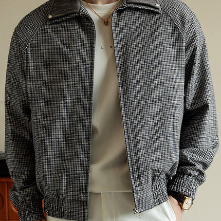 Plus-Size Men's Trendy Lapel Jacket Coat for Big Guys, Loose Outerwear for Spring and Autumn, High-End Feel