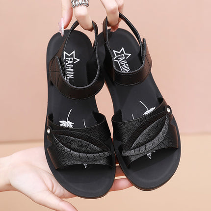 Mother's Sandals Women's Summer Flat Heel Soft Sole Comfortable Non-Slip Middle-Aged and Elderly Women's Shoes