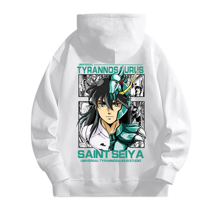 Saint Seiya Purple Dragon Hooded Sweater Men's Spring and Autumn Japanese Anime Young Student Loose Hoodie Jacket